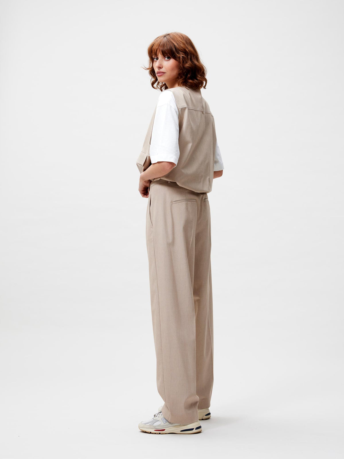 Broek Pinstripe - cement