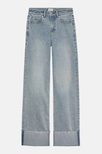 Jeans Loose Fit With Fold - Light Blue