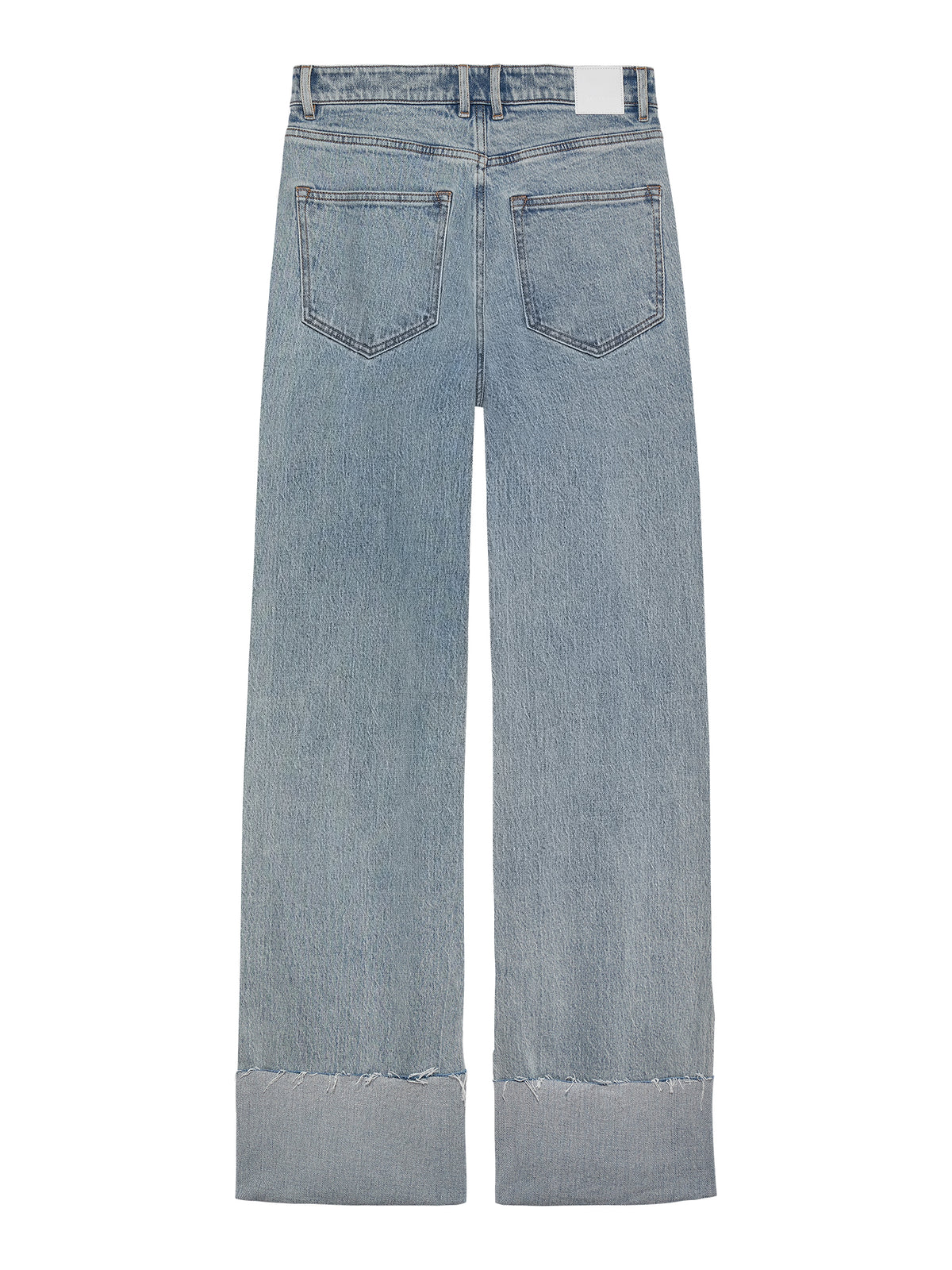 Jeans Loose Fit With Fold - Light Blue