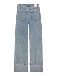 Jeans Loose Fit With Fold - Light Blue