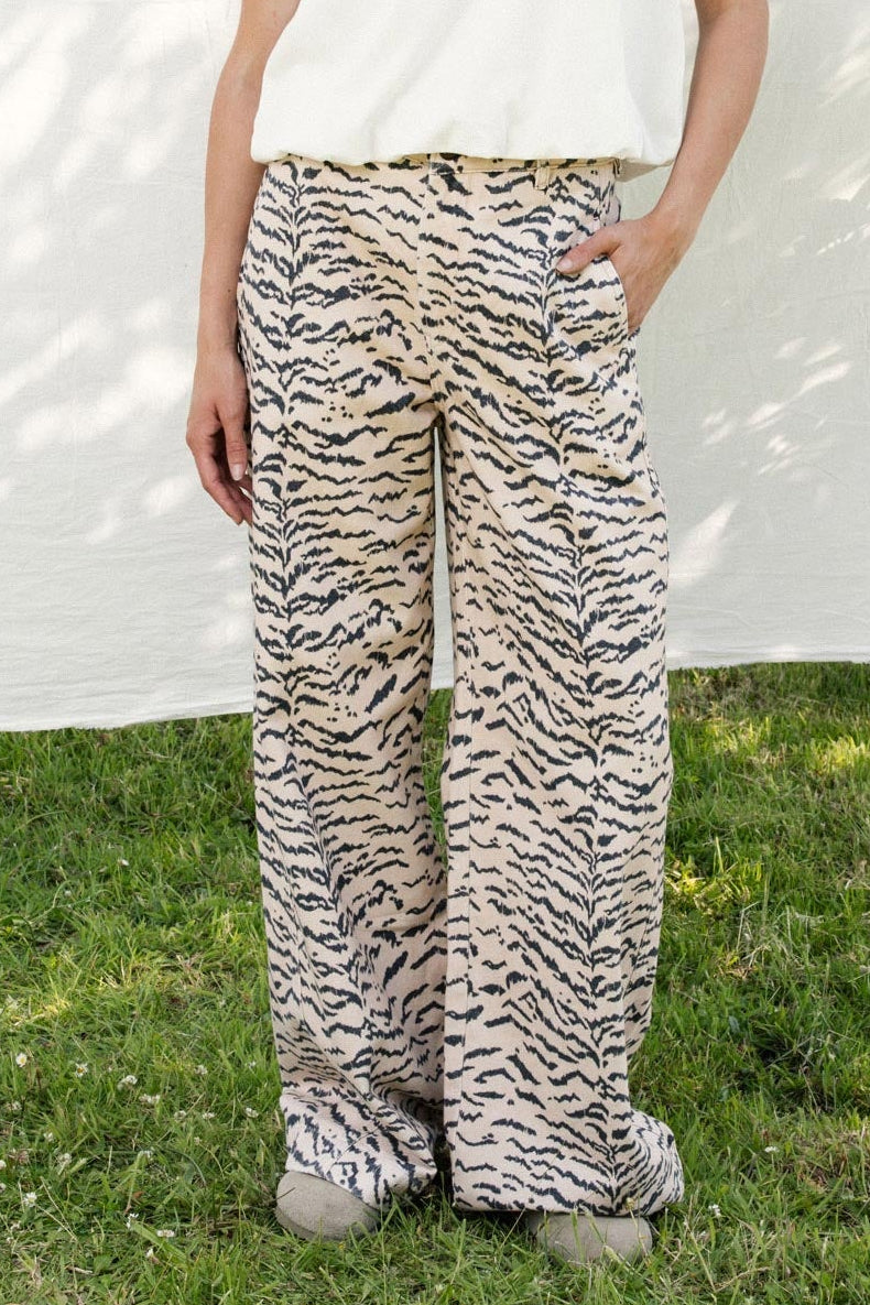 Jeans Wide Leg Tiger - Incense