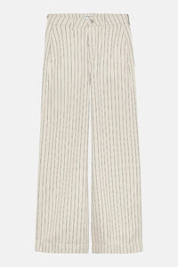 Jeans Wide Leg Striped - Ecru