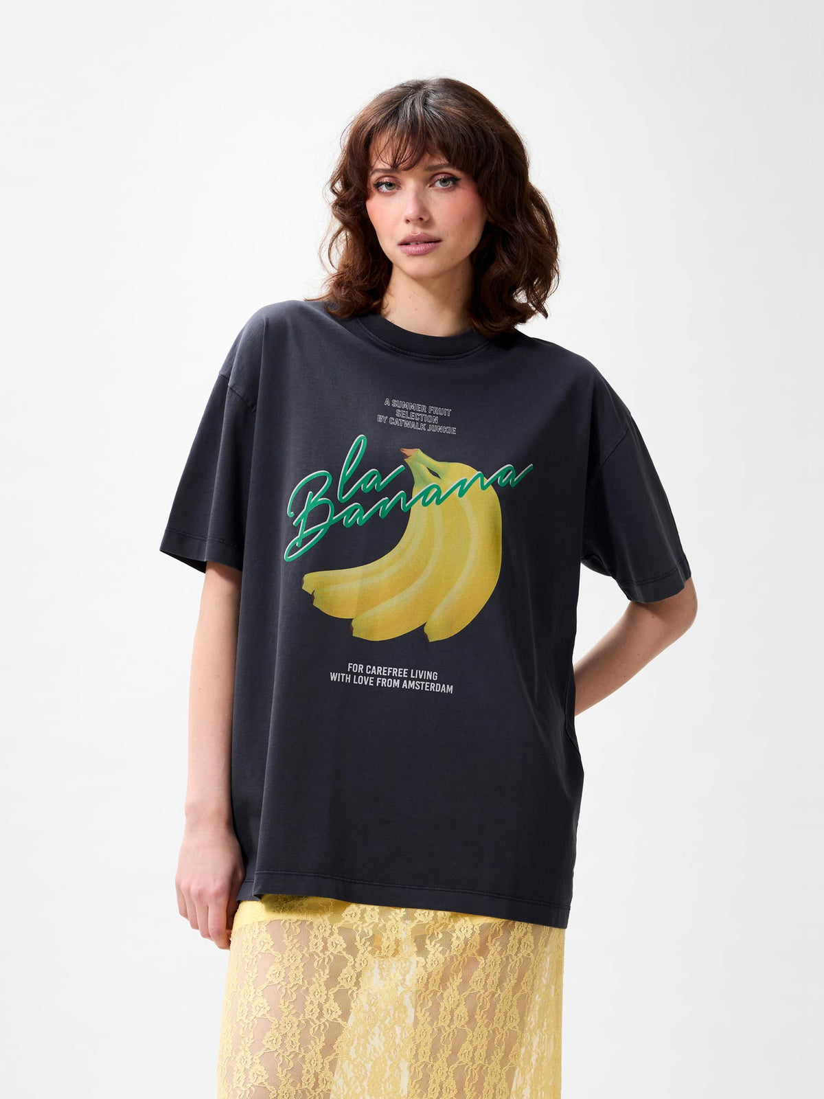 T-shirt oversized graphic - dark grey 'la banana'