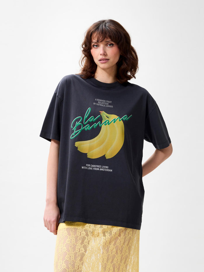 T-shirt oversized graphic - dark grey 'la banana'