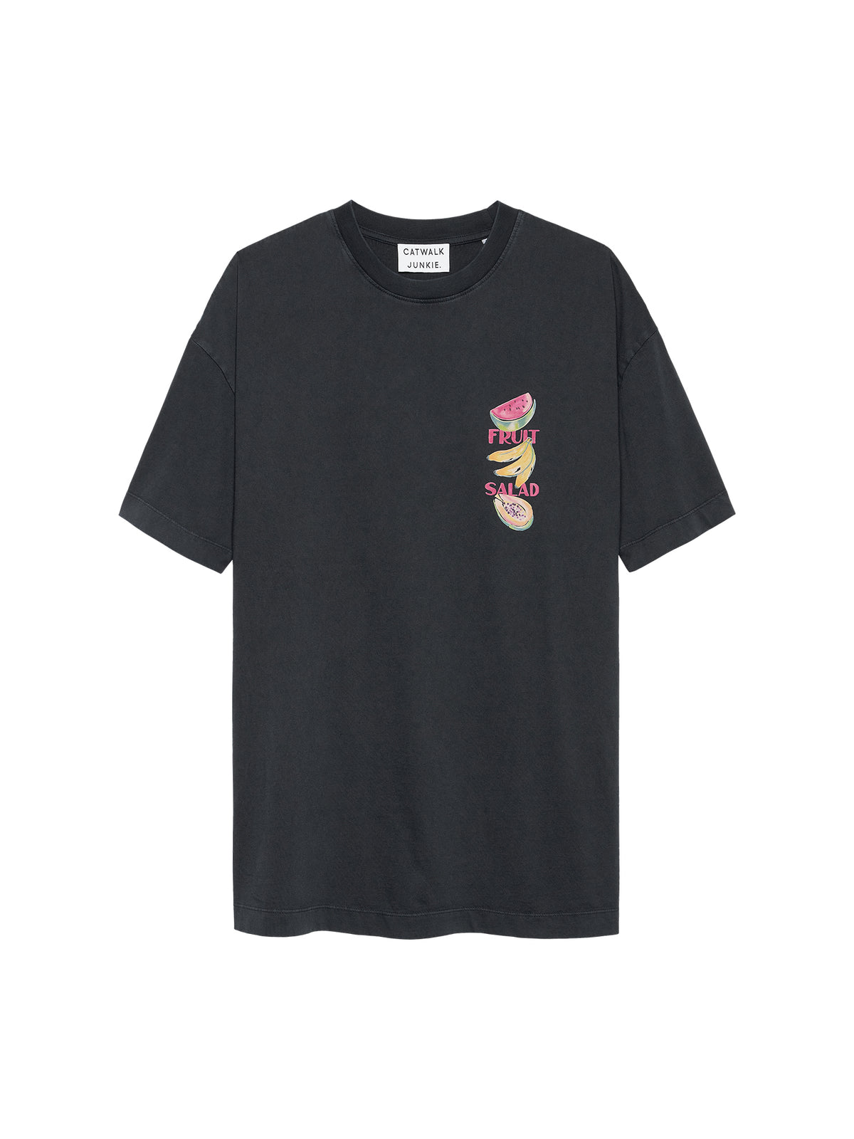 T-shirt oversized graphic - dark grey 'fruit salad'
