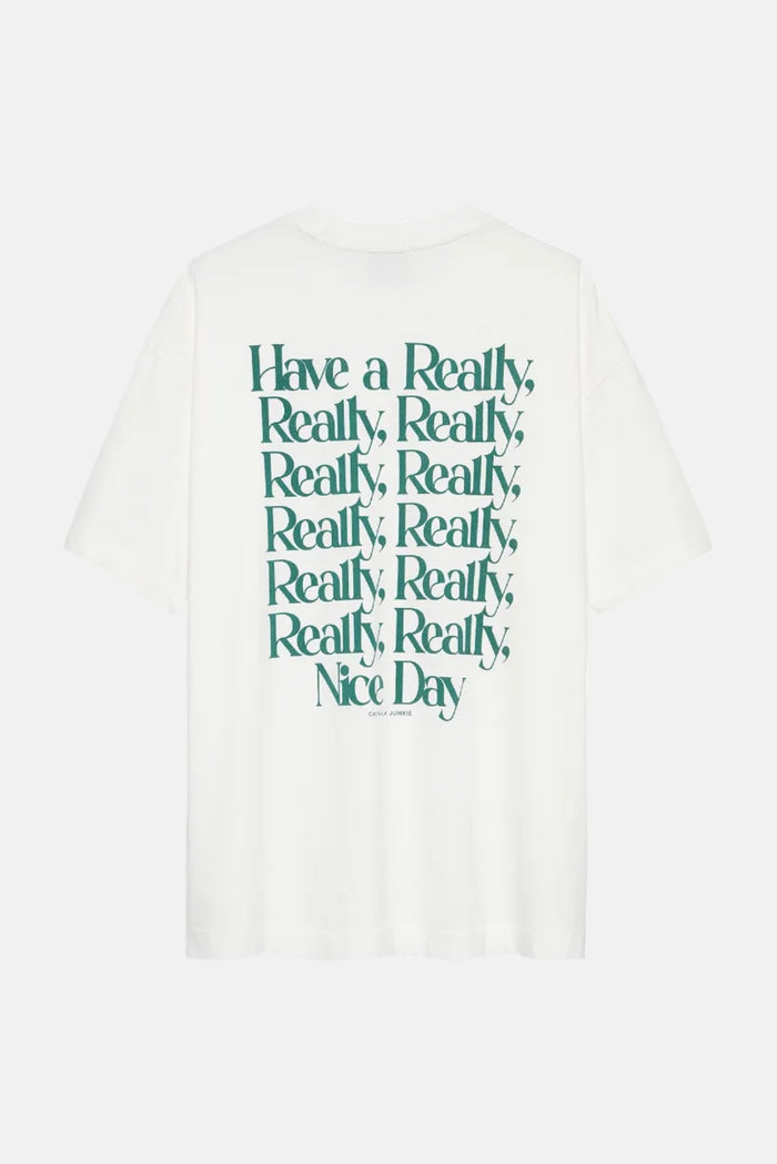 T-shirt oversized graphic - off white 'really nice day'