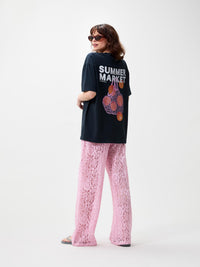 T-shirt oversized graphic - dark grey 'summer market'