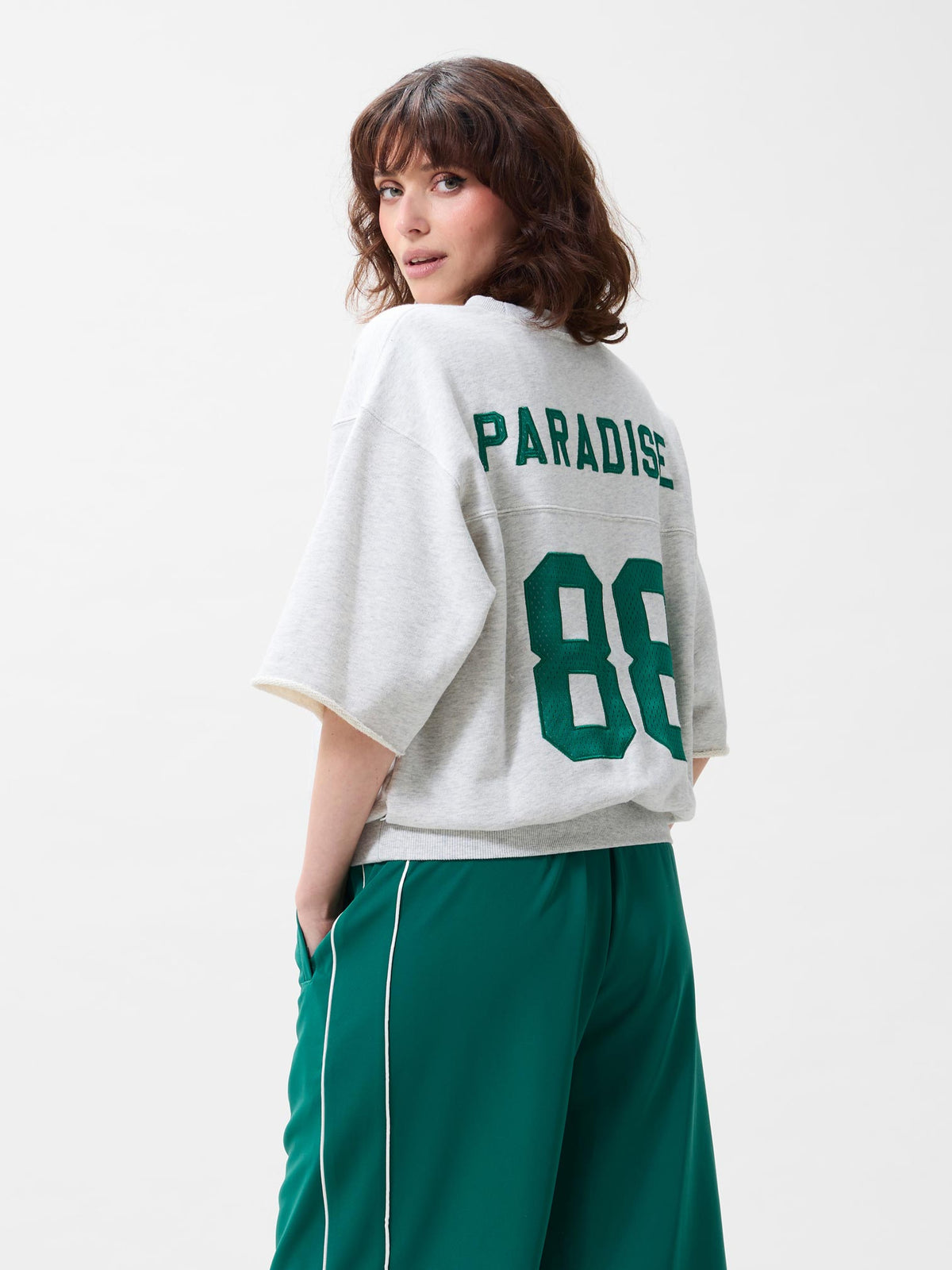 Sweater Short Sleeve Graphic - ligth grey melange
