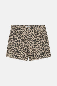 Short leopard with elastic waistband - grey morn