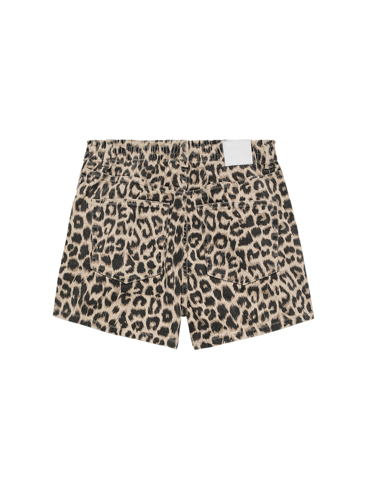 Short leopard with elastic waistband - grey morn