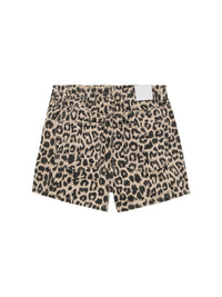 Short leopard with elastic waistband - grey morn