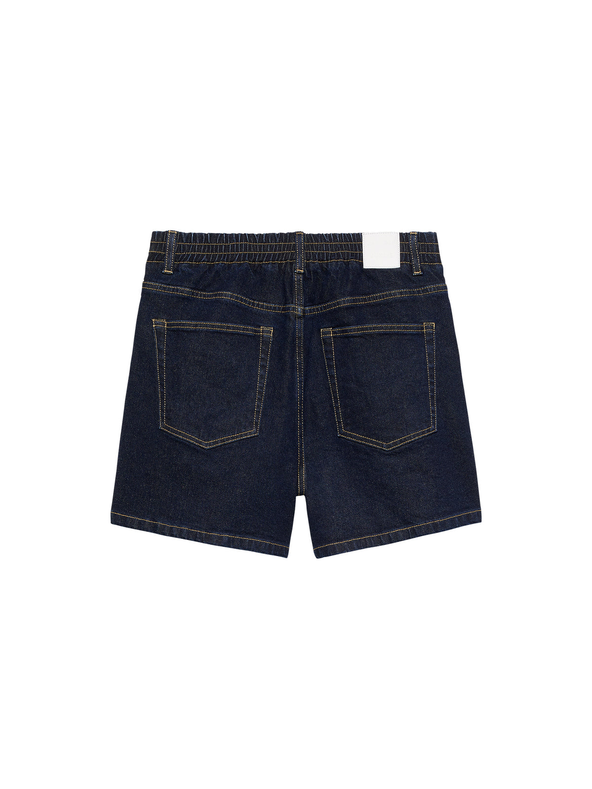 Short denim with elasticated waistband - dark blue
