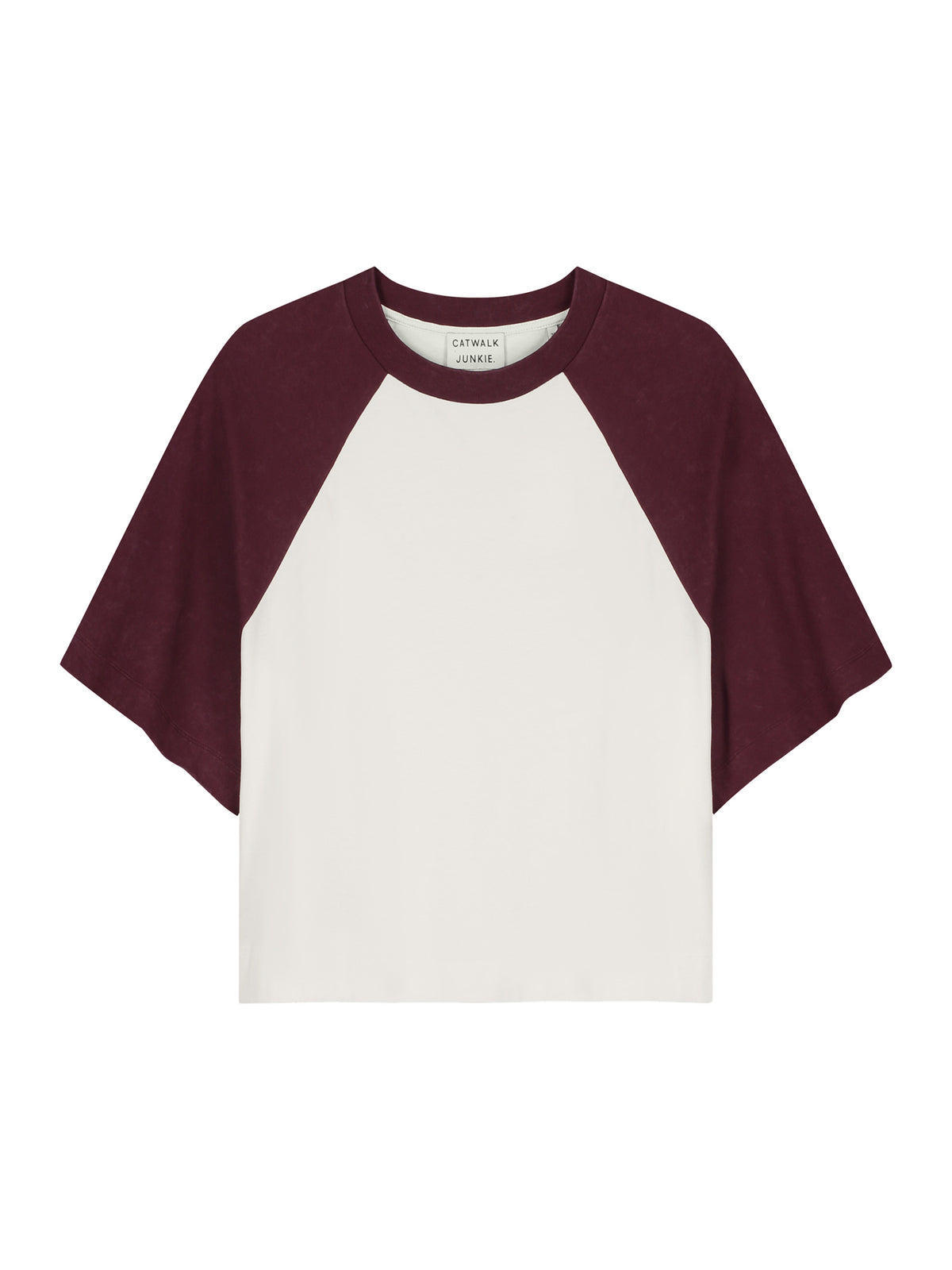 T-shirt Baseball Contrast - merlot