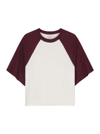 T-shirt Baseball Contrast - merlot