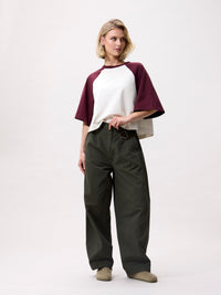 T-shirt Baseball Contrast - merlot