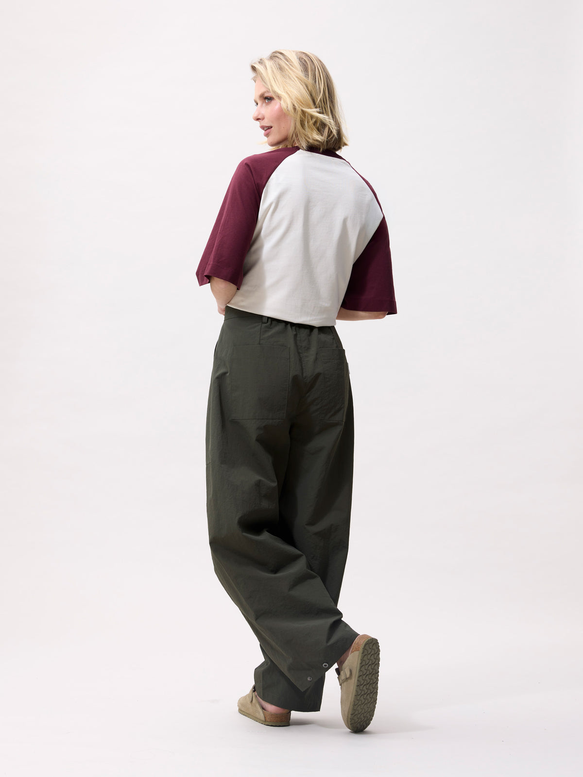 T-shirt Baseball Contrast - merlot