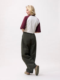 T-shirt Baseball Contrast - merlot