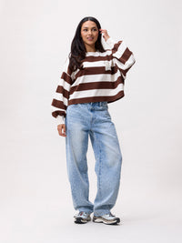 Shirt Oversized Striped - rocky road