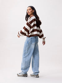 Shirt Oversized Striped - rocky road