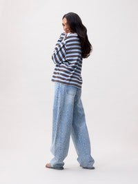 Shirt Striped - lavender frost