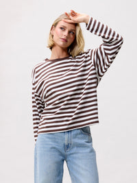 Shirt Striped Long Sleeve - coffee bean