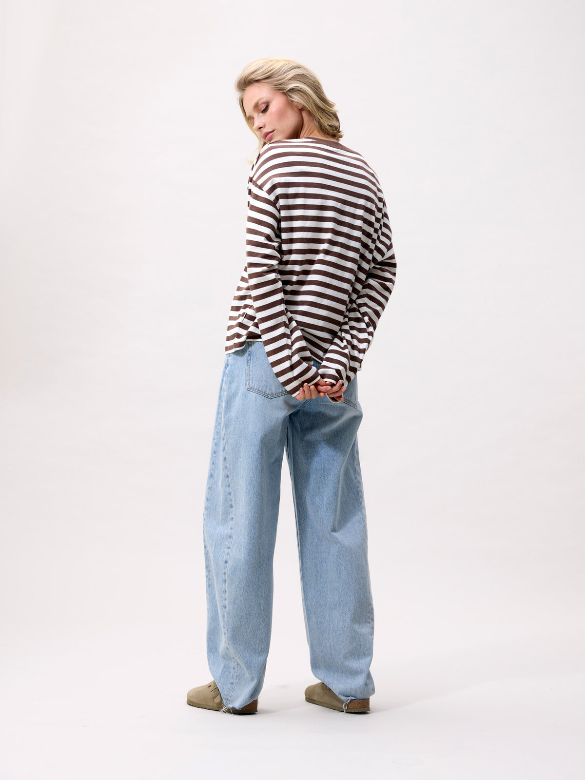 Shirt Striped Long Sleeve - coffee bean