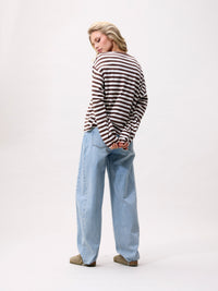 Shirt Striped Long Sleeve - coffee bean