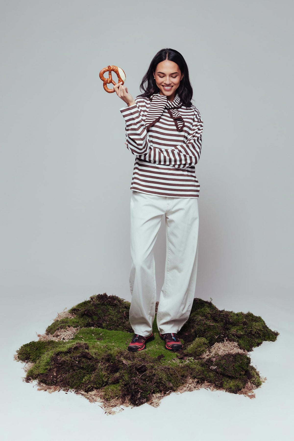 Shirt Striped Long Sleeve - coffee bean