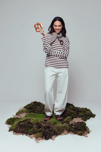 Shirt Striped Long Sleeve - coffee bean