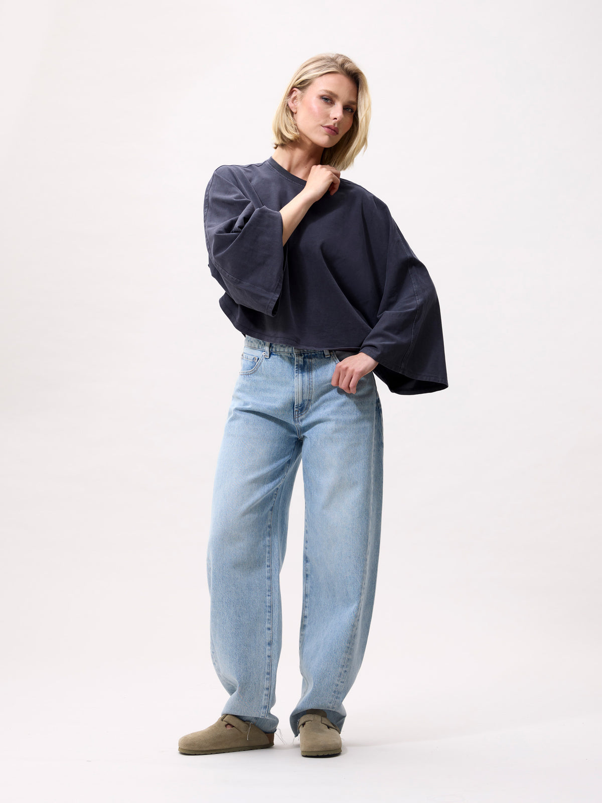 Shirt Cape Long Sleeve - dark grey