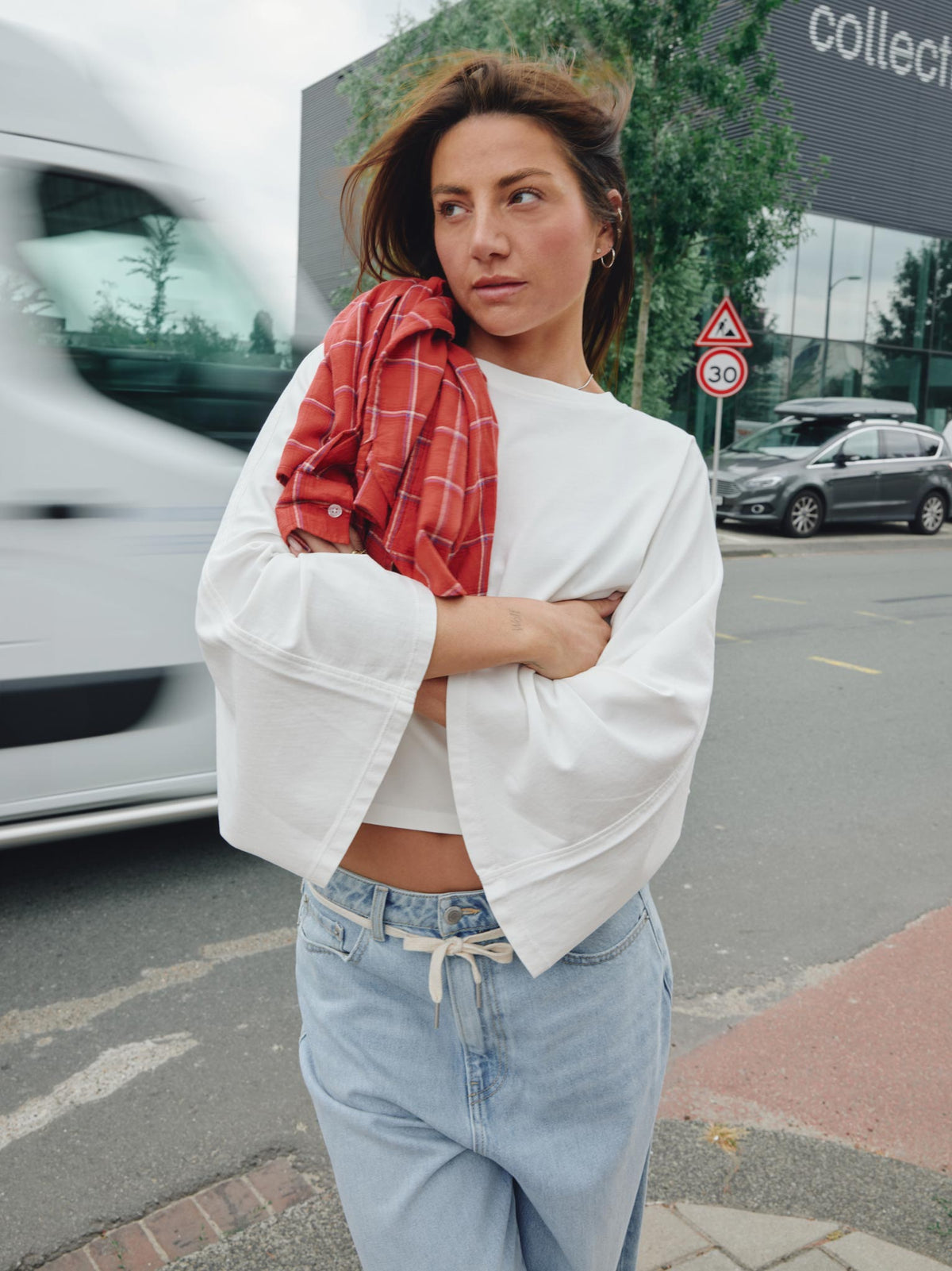 Shirt Cape Long Sleeve - off white