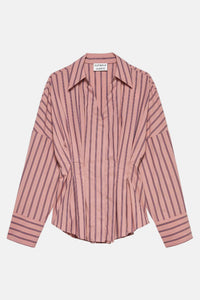 Blouse With Waist Pleats - pink sky