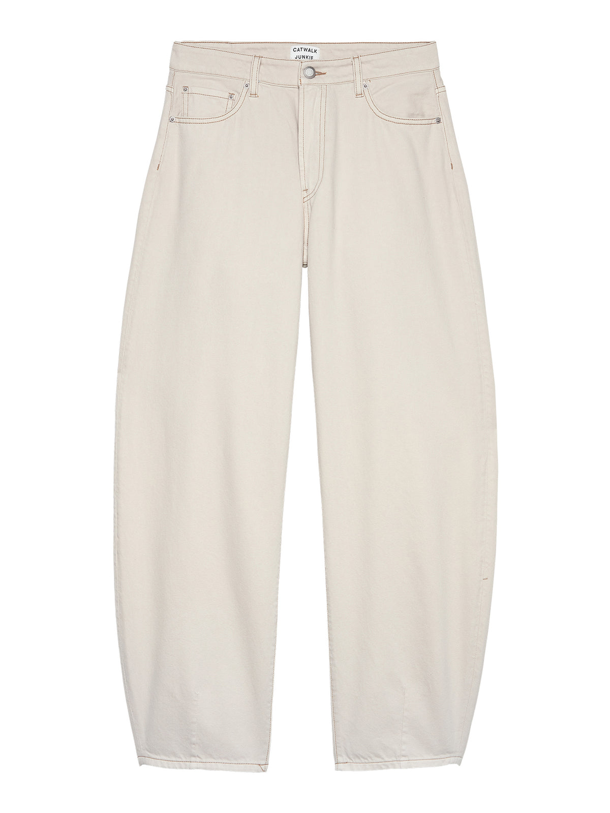 Jeans Cropped Barrel Fit - cream