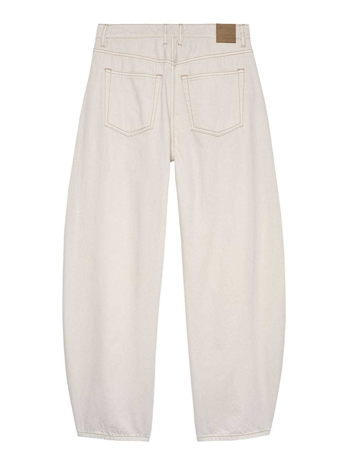 Jeans Cropped Barrel Fit - cream