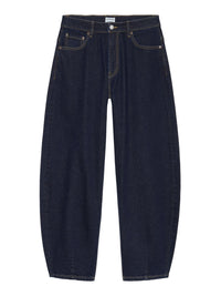 Jeans Cropped Barrel Fit - dark blue
