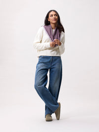 Sjaaltje Striped Triangle - lavender frost
