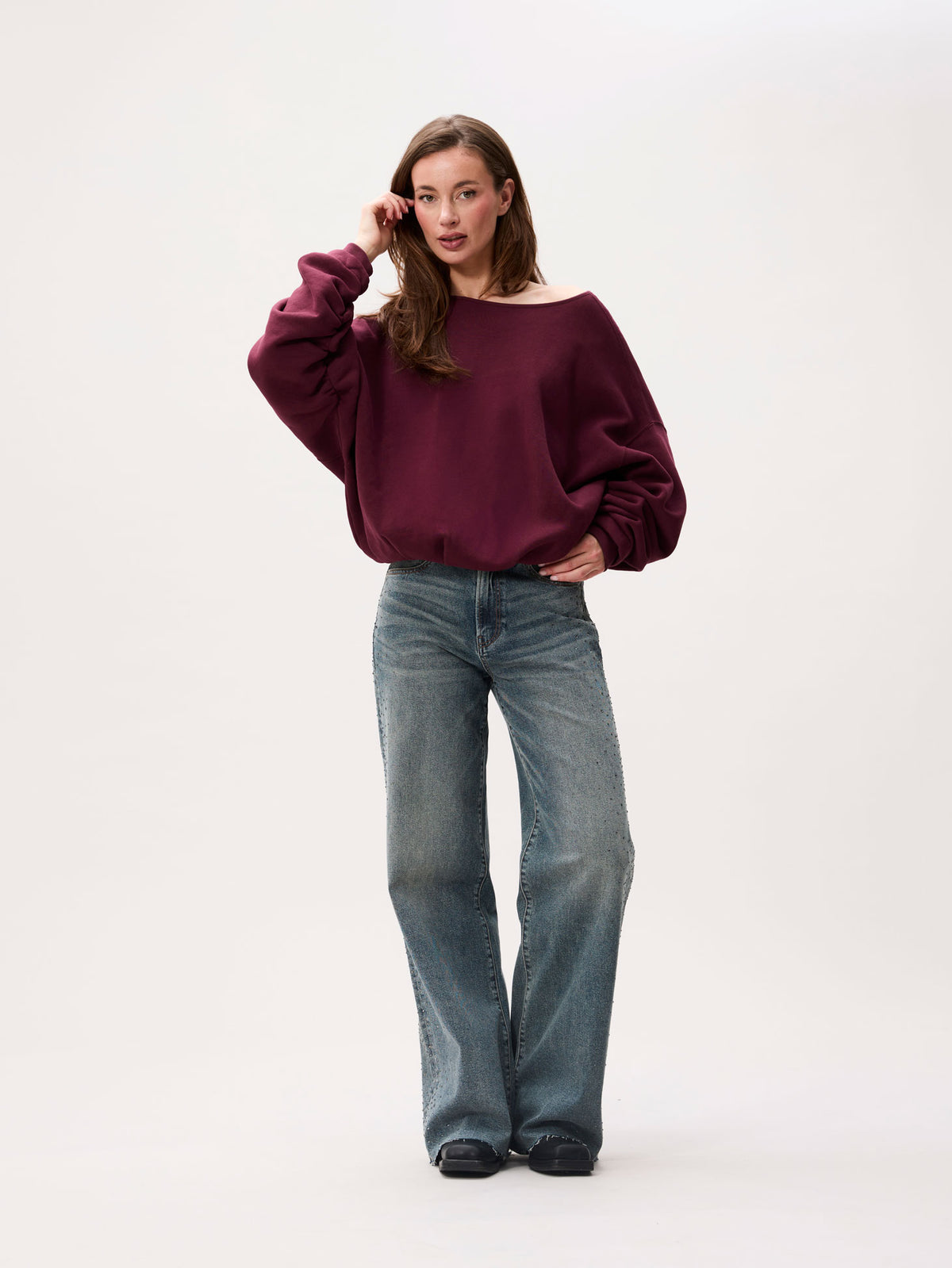Sweater Back Detailed - merlot