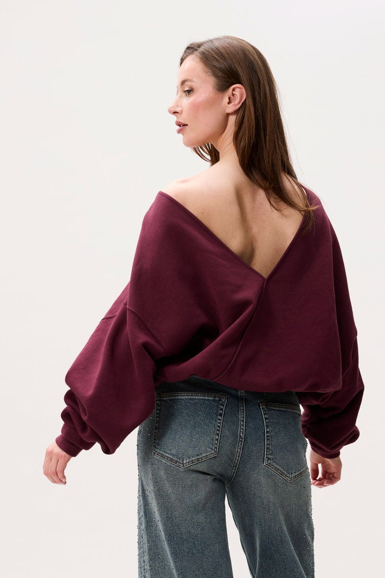 Sweater Back Detailed - merlot