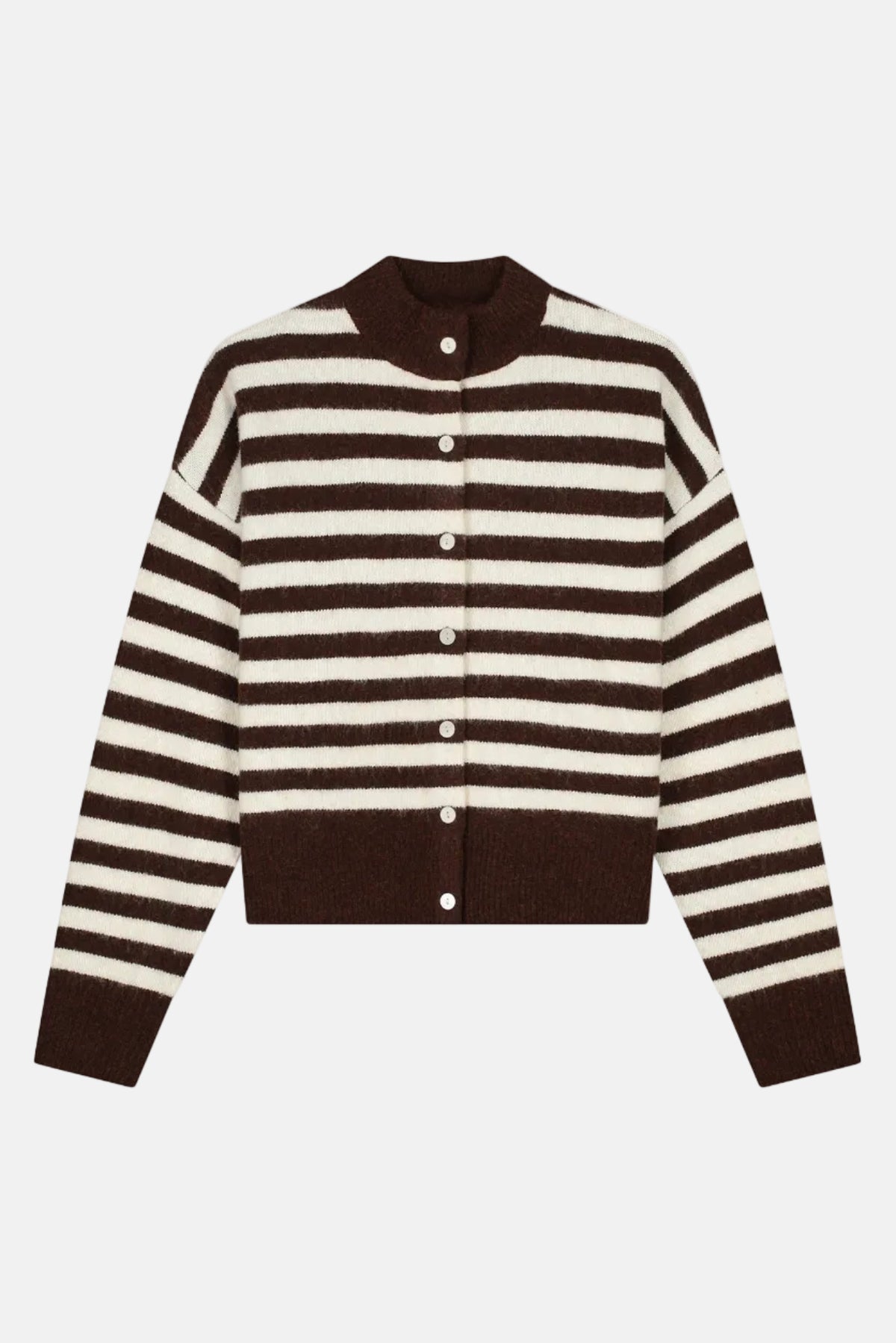 Cardigan Striped - brownie
