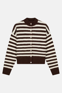 Cardigan Striped - brownie