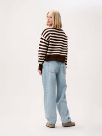 Cardigan Striped - brownie
