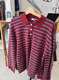 Trui Adanne Polo - wine/blue