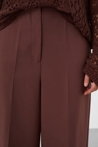 Broek Corinne Wide Cropped - Brown Stone