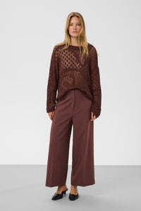Broek Corinne Wide Cropped - Brown Stone