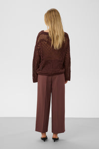 Broek Corinne Wide Cropped - Brown Stone