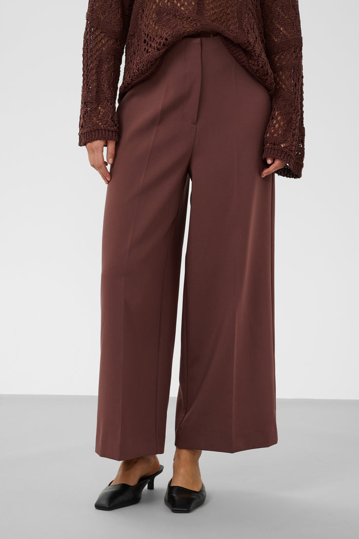 Broek Corinne Wide Cropped - Brown Stone