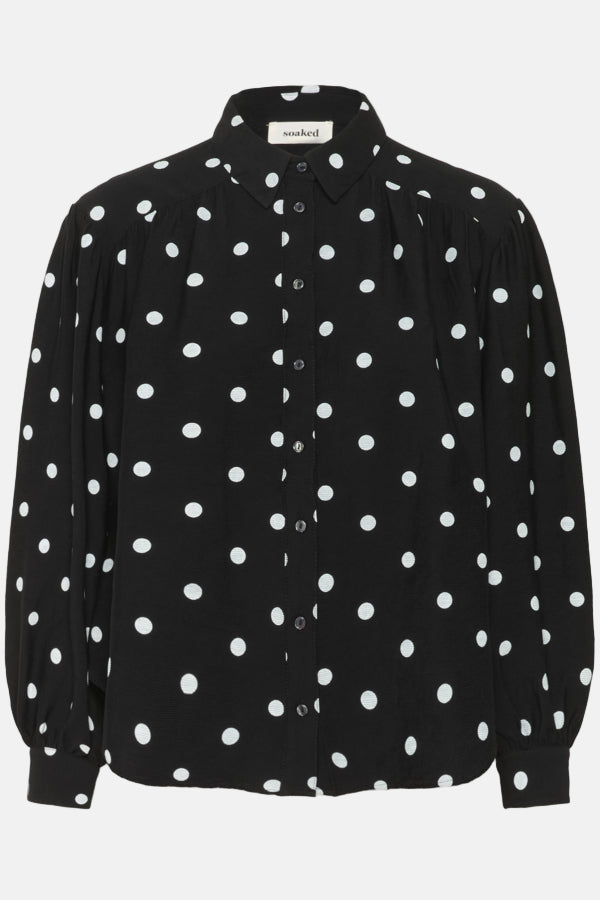 Blouse Idola Ebba - Black & White Dots