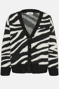 Sorea Cardigan - Black & White Animal