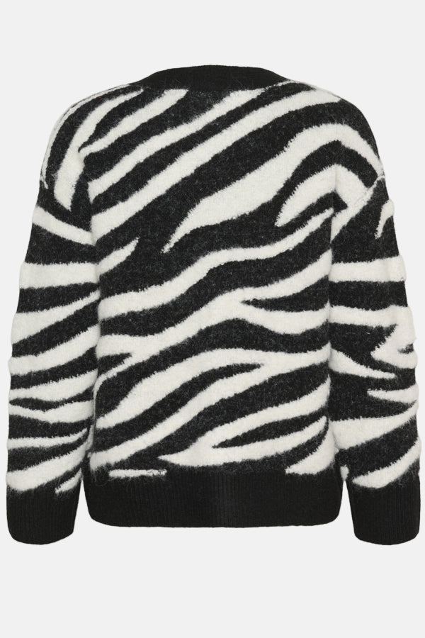 Sorea Cardigan - Black & White Animal