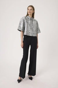 Blouse Pricilla - Silvery Animal Jacquard